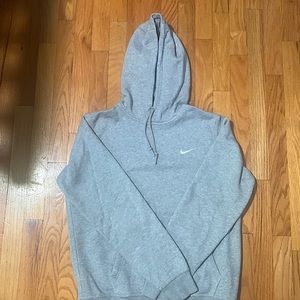 Grey Nike Fleece Swoosh Hoodie